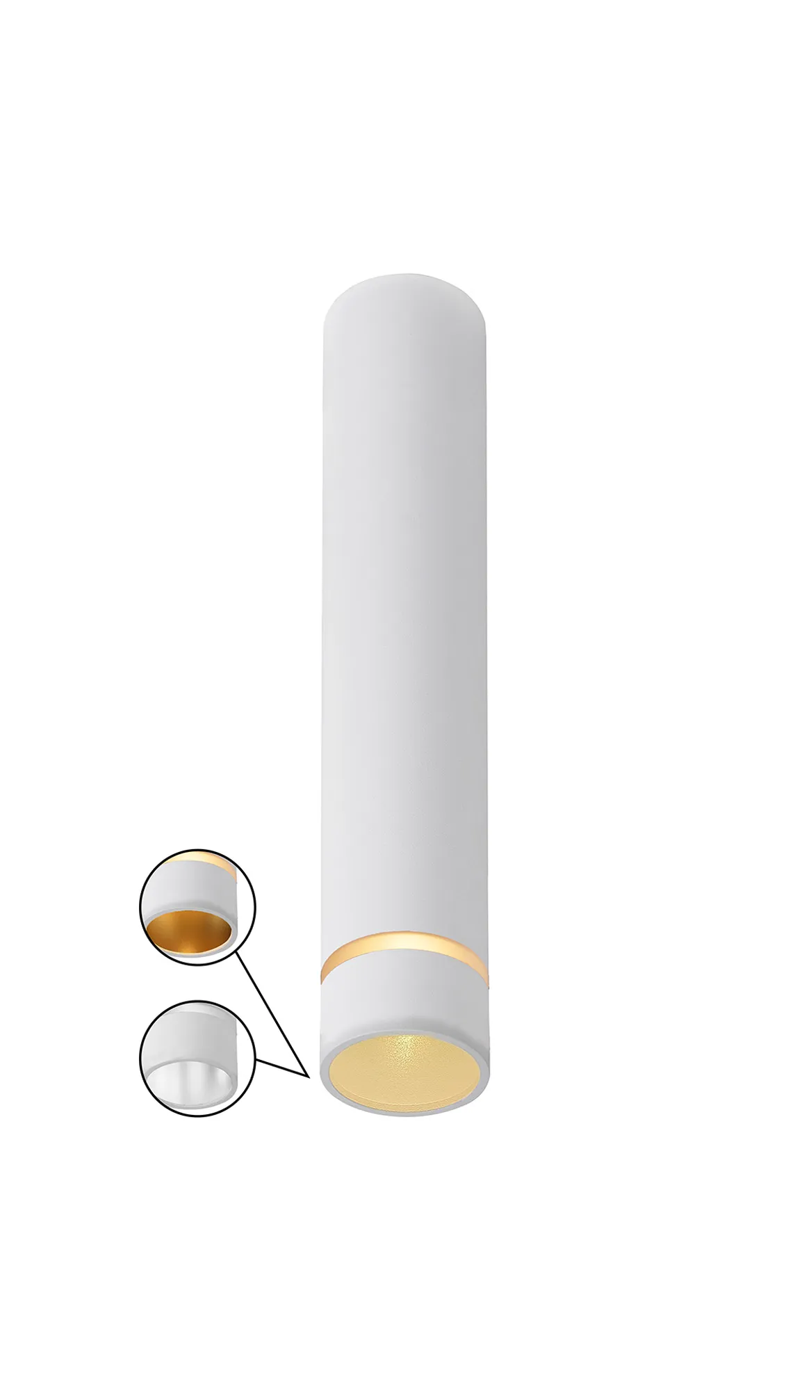 M8882  Split 4cm Spotlight, 1 Light 35mm GU10 (GU11) (Not Included), White
